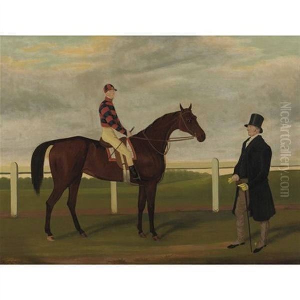 "merry Lass", Rees Up, With Owner Mr. Davis On Brecon Racecourse - view 1