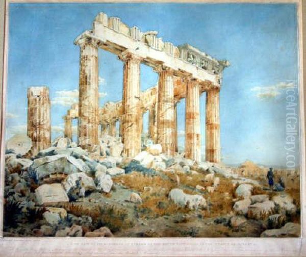 Kinnard Watercolour 'a View Made On The Acropolis....of The Temple Of Minerva' Signed 18.5 X 23in - view 1