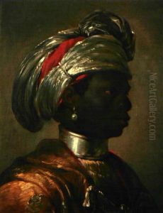 Portrait D'un Noir A La Perle Et Au Turban by Matthaeus Loder