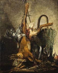 Kuchenstillleben Mit Hase Und Vogeln by Matthaeus Loder