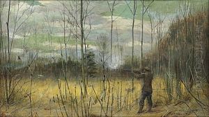 A Sportsman Shooting Woodcock by George Edward Lodge