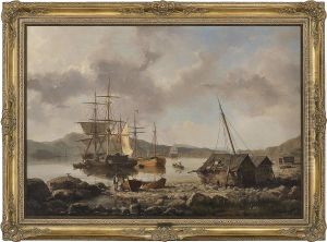 Ved En Norsk Havn by Johan Jacob Bennetter