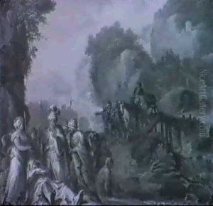 Italienische Landschaft Mit Figuren by Carlo Lodi