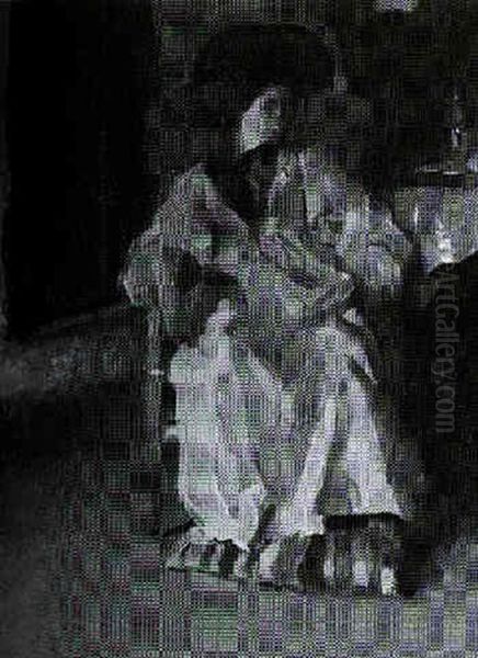 Woman Seated In Armchair - view 1