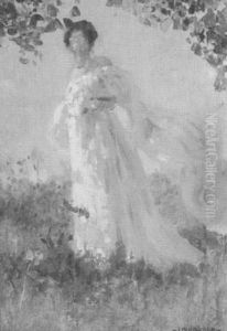 A Lady Standing In The Breeze by Louis Loeb
