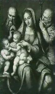 Die Heilige Femilie, Nach Leonardo Da Vinci by Carl Friedrich Loeffler