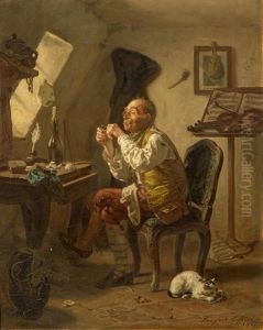 Musician In His Studio by Leopold Loeffler