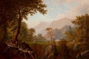 Scene In The Rockies by Alexander Francois Loemans