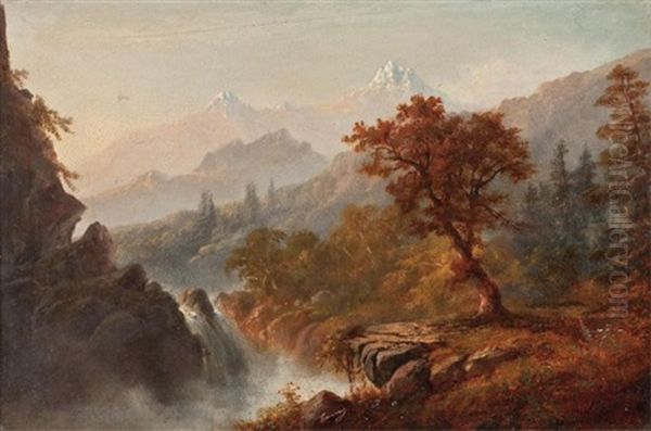 Alpine Waterfall - view 1