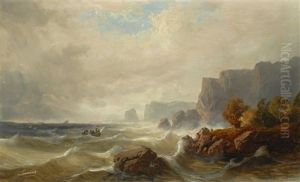 Boat On High Seas by Alexander Francois Loemans