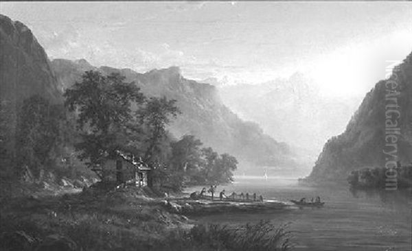 Activity In A Mountain Gorge - view 1