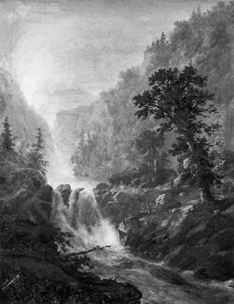 Mountain Stream With Falls And Rapids, Autumn - view 1