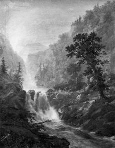 Mountain Stream With Falls And Rapids, Autumn by Alexander Francois Loemans