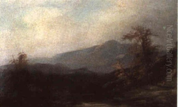 Mountain Valley With Figure - view 1