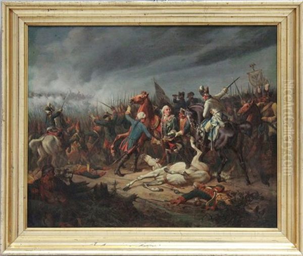 Ansicht Eines Schlachtfeldes Mit Friedrich Dem Grosen: "schlacht Bei Torgau" - view 1