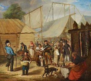 Folkeliv Pa En Markedsplads by Carl Loffler