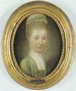 Portraet Af Kobberstikker J.f. Clemens' Kone Marie Jeanne Clemens by Carl Loffler