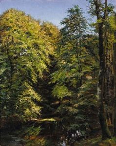 A Wooded Pond by Emma Auguste Loffler