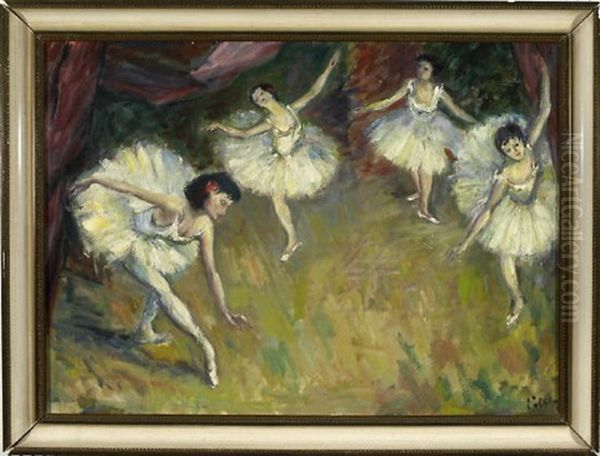 Vier Tanzende Ballerinas Auf Der Buhne - view 1
