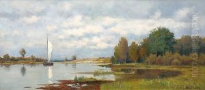 Segelboot Auf Einem Markischen See by Karl Bennewitz Von Lofen