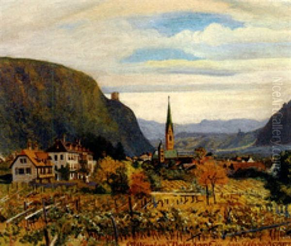Sudtiroler Weindorf In Der Abendsonne - view 1