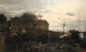 Evening In The Garden by Karl Ii Bennewitz Von Lofen