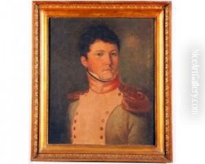 Head And Shoulder Portrait Of A French Officer by Antoine-Dominique Logerot