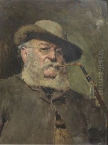 Portrait Of Josef Wolf (1820-1899) by Logsdail William
