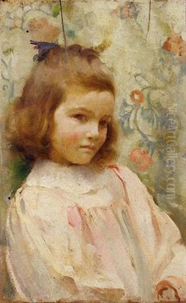Portrait Of A Young Girl In A Pink Dress - view 1