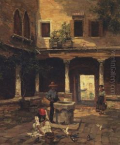 The Courtyard Of San Gregorio St. Della Salute by Logsdail William