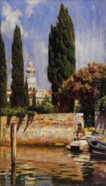 Fishing In The Laguna, Venice - view 1