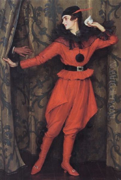 The Artists Daughter, Mary, As A Pierrot - view 1