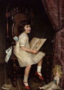 Juliet, Daughter Of Sir Eric Hambro, Seated In An Interior by Logsdail William