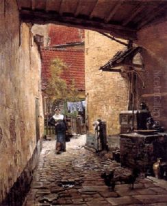 A Quiet Corner In The Dyer's Canal, Antwerp by Logsdail William