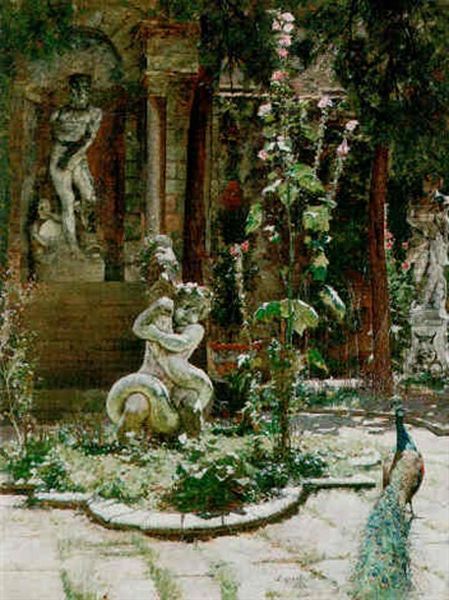The Garden Of The Palazzo Malipiero (now Barnabo), Adjoining Campo San Samuele And The Grand Canal, Venice - view 1