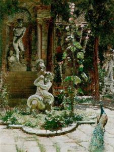The Garden Of The Palazzo Malipiero (now Barnabo), Adjoining Campo San Samuele And The Grand Canal, Venice