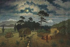 Night Landscape In The Valley Of Mexico by August Loehr
