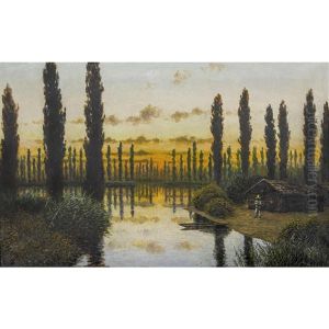 Die Schwimmenden Garten Von Xochimilco by August Loehr