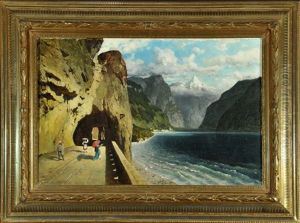 Die Achsenstrase Am Vierwaldstattersee by August Loehr