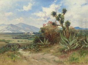 Valle De Mexico Con Castillo De Chapultepec by August Loehr