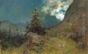 Abendstimmung Im Gebirge by August Loehr