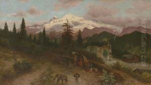 Campesinos A Las Afueras De Una Iglesia Al Pie Del Ixtlazihuatl