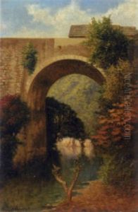 A Bridge In A Mexican Landscape by August Loehr