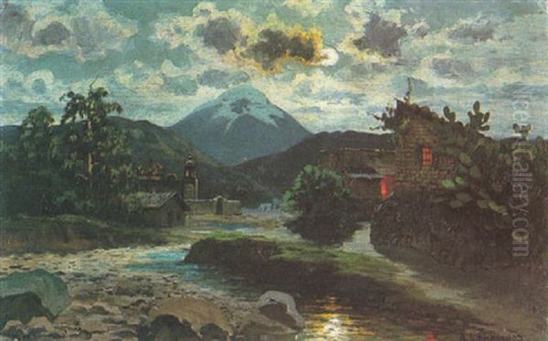 Mexikanisches Dorf Bei Mondschein - view 1
