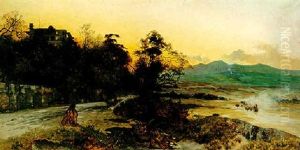 Vista De Valle De Mexico Con El Castillo De Chapultepec by August Loehr