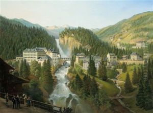 Bad Gastein Mit Blick Auf Die Waldpromenade by Emil Ludwig Lohr