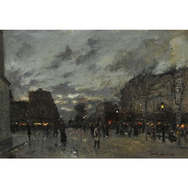Pariser Boulevard In Der Abenddammerung - view 1
