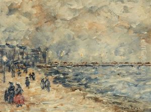 On The Banks Of The Seine In Paris by Luigi Loir