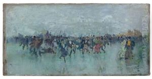 Scene De Rassemblement Populaire by Luigi Loir