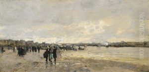 Les Bords De La Seine Pres Du Pont De Bercy by Luigi Loir